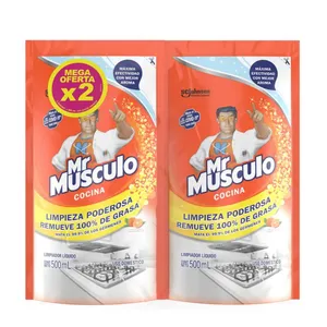 2 Desengrasante mr musculo cocina naranja x 500 ml doy pack