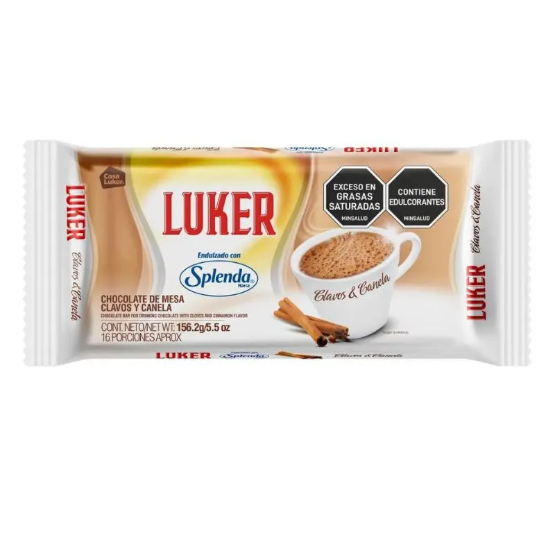 Chocolate mesa luker splenda x 156.2 grs clavos y canela