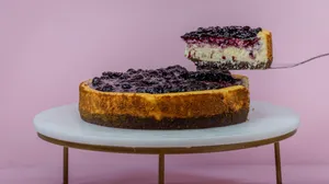 Cheesecake de arándanos keto