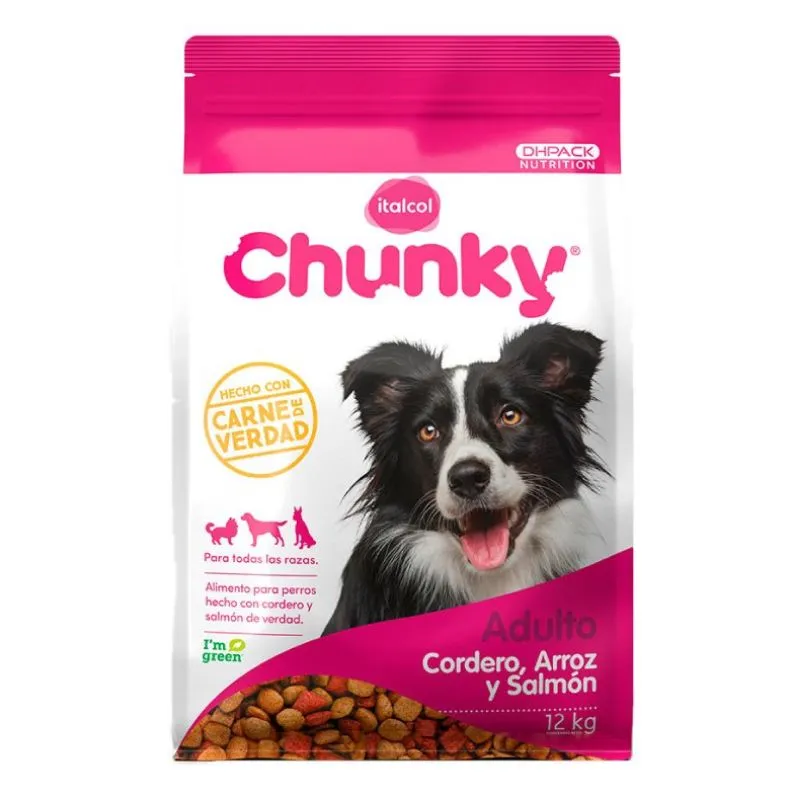 Concentrado Chunky Cordero arroz y Salmon x 12 kgs Adulto