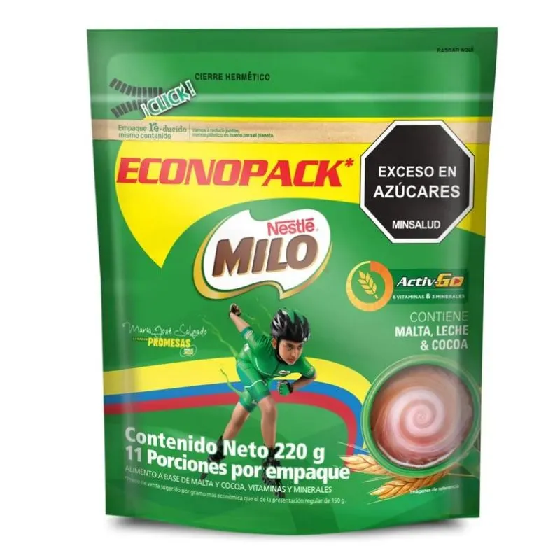 Alimento milo nestle activ go x 220 grs doy pack