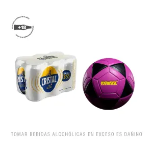 Pack (Cerveza Cristal Six Pack Lata 355 ml + Pelota de Futbol Tambo)