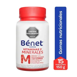 Gomas benet vitaminas y minerales x 150 grs