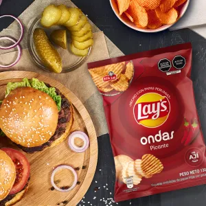 Papas Lays Ondas Picante x 130 g