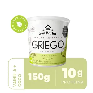 Yogurt griego san martin vainilla coco x 150 grs