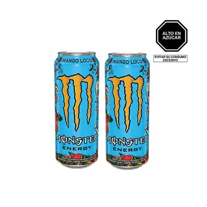 Pack (2 Energizante Monster Mango Loco x 473 Ml)