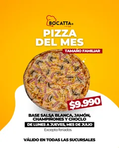 Pizza Familiar del mes $9.990