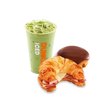Iced Matcha Latte M + Sándwich + Donut