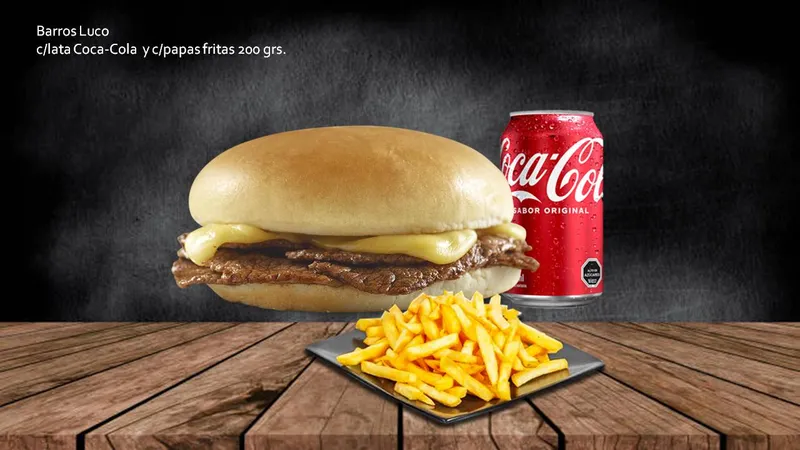 Churrasco Barros Luco Con Coca-cola Y Papas Fritas