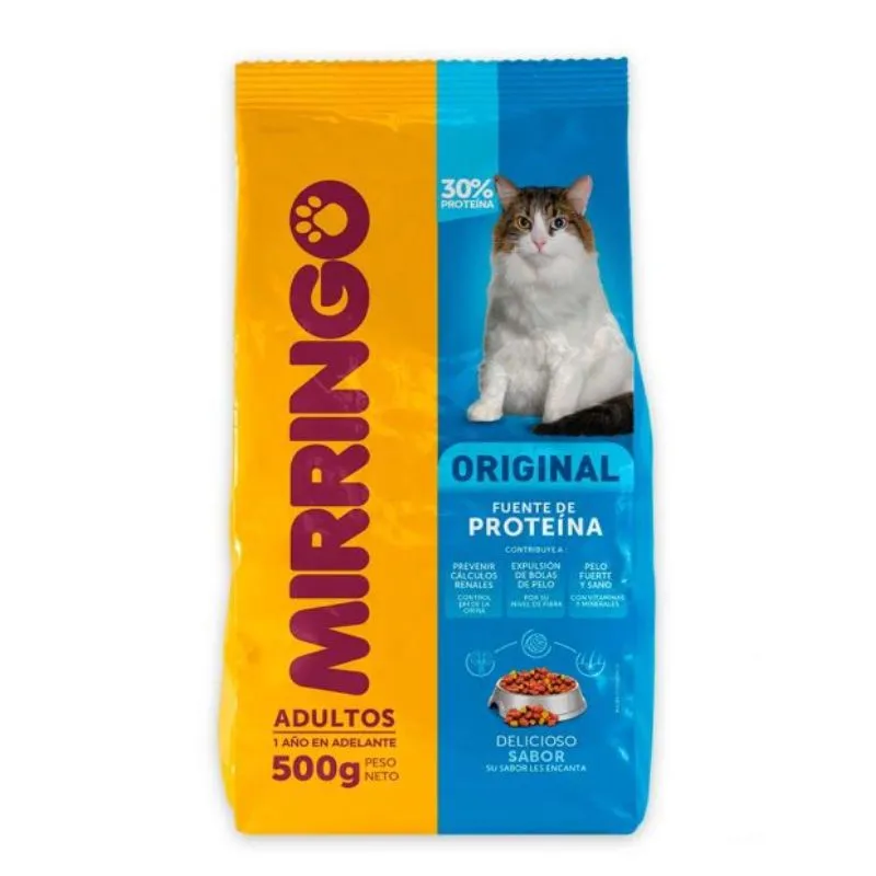 ALIMENTO PARA GATO MIRRINGO ADULTOS ORIGINAL X 500 GRS ALIMENTO PARA GATO MIRRINGO ADULTOS ORIGINAL X 500 GRS