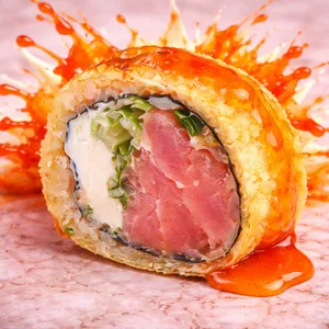 atun queso cebollín en tempura