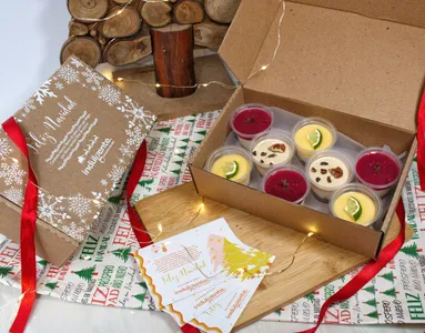 Box navideña x 8 Cheesecake Cups sin azúcar
