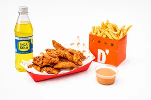 5 tenders (elige tu sabor) + papas + dip + gaseosa