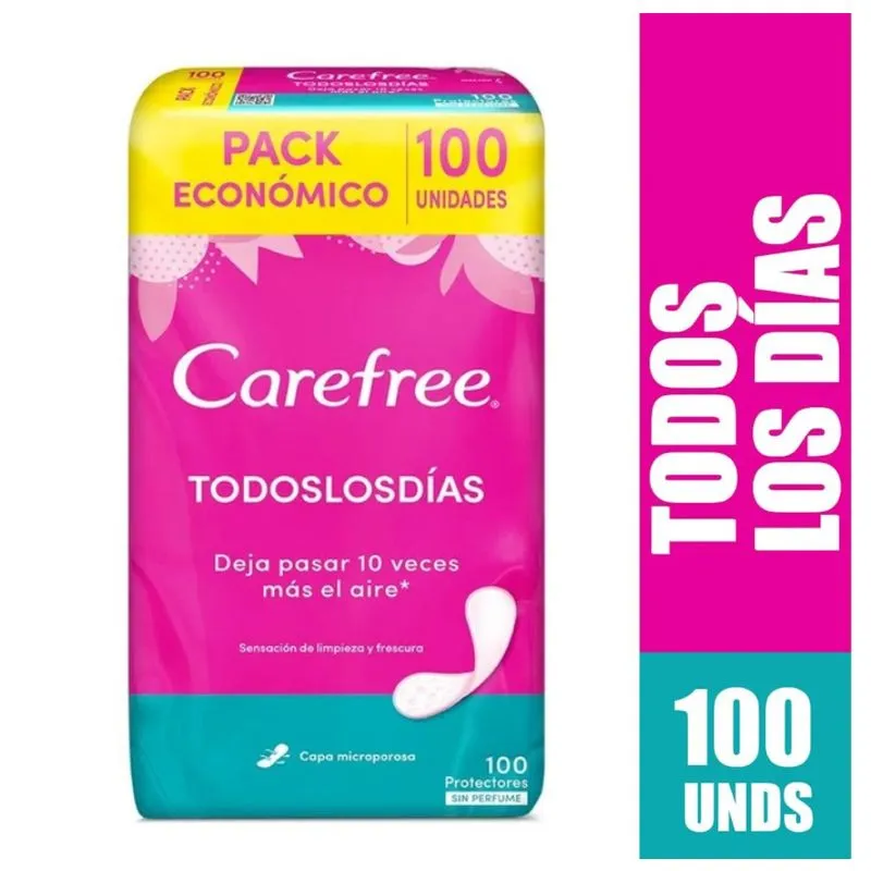 Protectores carefree todos los dias x 100 unds pack economico