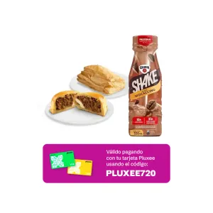 Pack (Empanada de Carne + Empanada Mixta +  Bebida Láctea Shake UHT Gloria Mocaccino 320 ml)