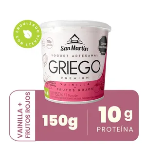 Yogurt griego san martin vainilla+ fresa x 150 grs