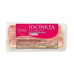 Tocineta ahumados toto cruda x 500 grs 25 und