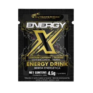 BEBIDA ENERGIZANTE ENERGY X CAFEINA TAURINA 4.5 GRS 1 SOBRES