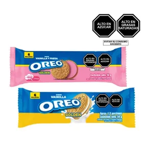 Pack (Galleta Oreo Fresa X 54 Gr + Galleta Oreo XL Golden X 54 Gr)