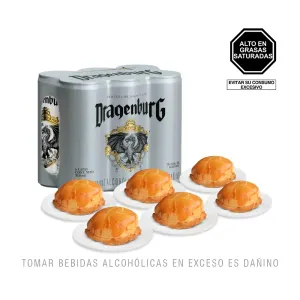 Pack (6 Empanadas de Pollo + 1 Cerveza De Malta Y Maiz Dragenburg Sixpack 310 Ml)