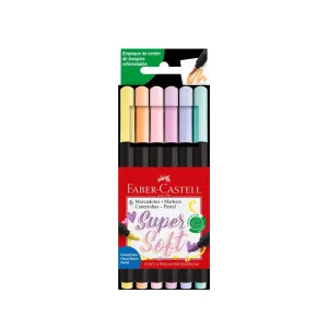 Marcadores Faber Castell Supersoft Est Ctn Pastel X 6 Und