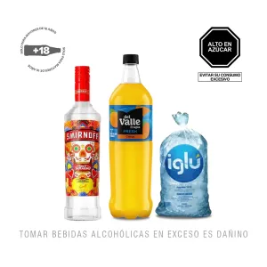 Pack (1 Vodka Tamarindo x 700ml + 1 Jugo Frugos Fresh x 1.5 Lt + 1 Hielo Iglú Bolsa x 1.5 kg)