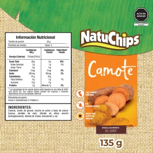 Snack NatuChips Camote Dulce x 135 g