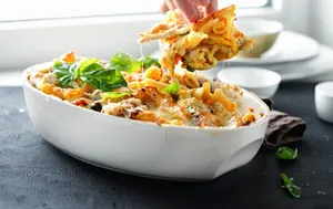 Penne Sin Gluten Gratinado Con Pollo Mix de Verduras