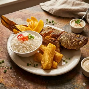 Pescado frito de cabrilla