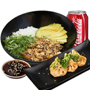 Gohan Pollo Teriyaki, Gyozas 3U, Bebida