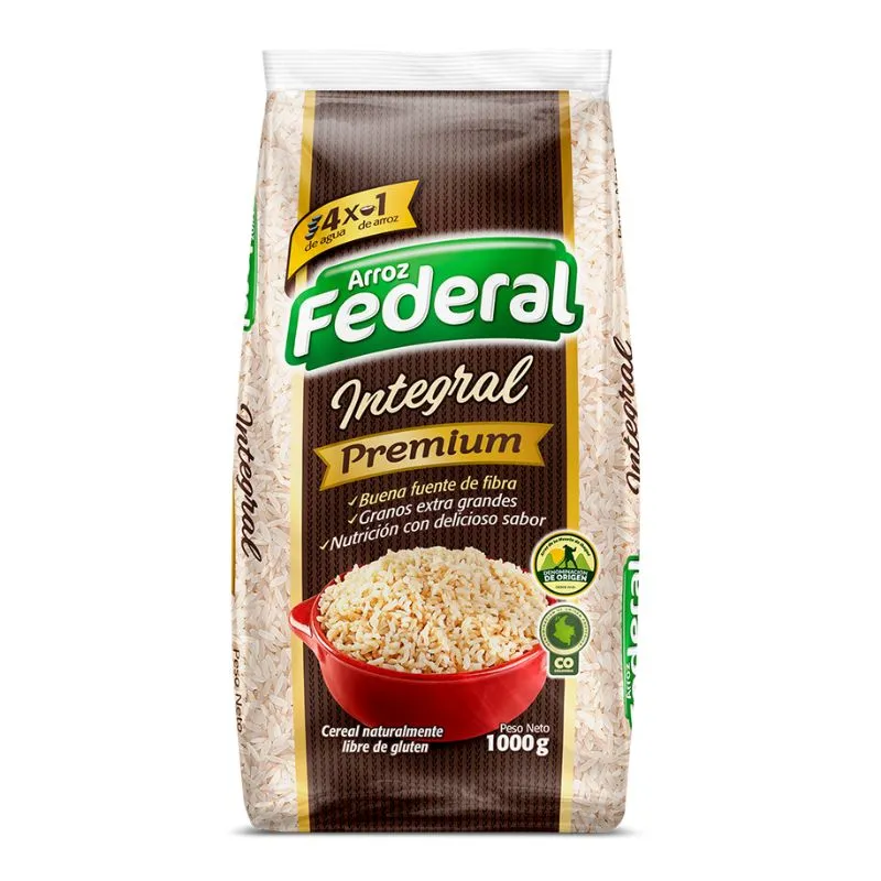 Arroz integral federal x 1000 grs