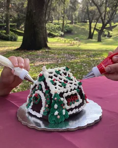 Kit de decoración de casita navideña de pastel