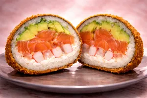 sushiburger:camaron,kani,salmon,queso,palta