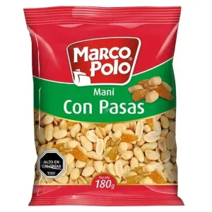 Maní Marco Polo con Pasas 180 g