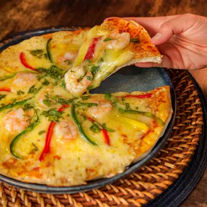 Pizza camarón queso (formato grande)