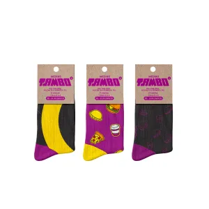 Medias Tambo De Algodón Talla Estándar Morado Con Hamburguesa X 1 Par