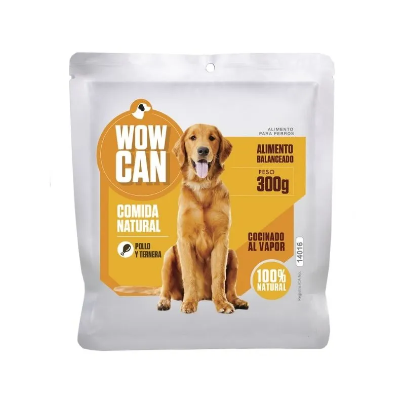 Alimento cocido wow can comida natural pollo/ternera x 300 grs