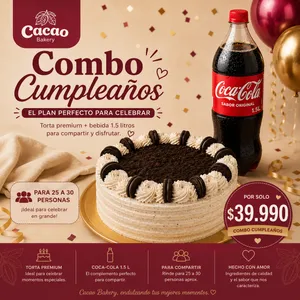 Combo: Cumpleaños 25 a 30 personas