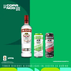 Pack (1 Vodka Smirnoff Red 700 ml + 1 Smirnoff Ice green Apple Lata 350 ml + 1 Smirnoff Ice Guaraná Lata 350 ml)