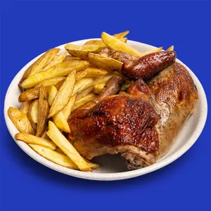 1/2 Pollo + Papas Fritas