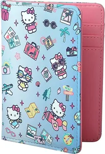 PORTA PASAPORTE HELLO KITTY CELESTE