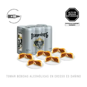 Pack (6 Empanadas de Carne + 1 Cerveza De Malta Y Maiz Dragenburg Sixpack 310 Ml)