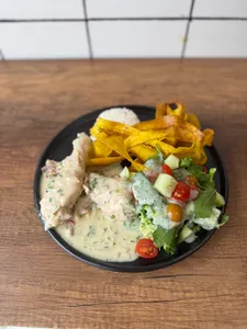 Colombinas con salsa de champiñones.