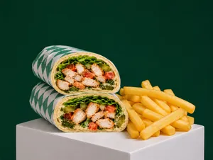 Shawarma Mediano Libanés Pollo + Papas Fritas