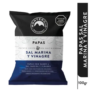 Papas monterojo gourmet sal marina y vinagre x 100 grs