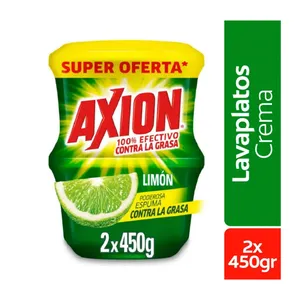 2 LAVAPLATOS CREMA  AXION LIMON X 450 GRS