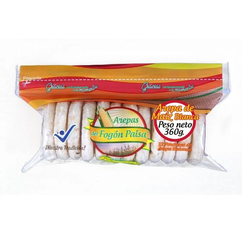 Arepa del fogon paisa redonda x 12 unds x 360 grs