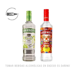 Pack (Vodka Smirnoff green Apple 700 ml + Vodka Smirnoff Tamarindo 700 ml)