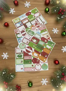 Pack 72 Stickers Etiquetas Regalos Navidad
