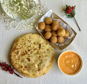Pack de croqueta, tortilla y salmorejo